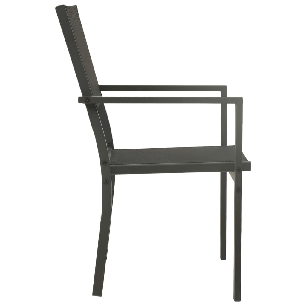 Garden Chairs 2 Pcs Textilene And Steel Black And Anthracite