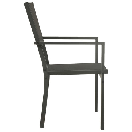 Garden Chairs 2 Pcs Textilene And Steel Black And Anthracite