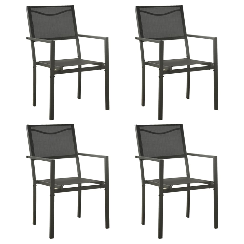 Garden Chairs 2 Pcs Textilene And Steel Black And Anthracite