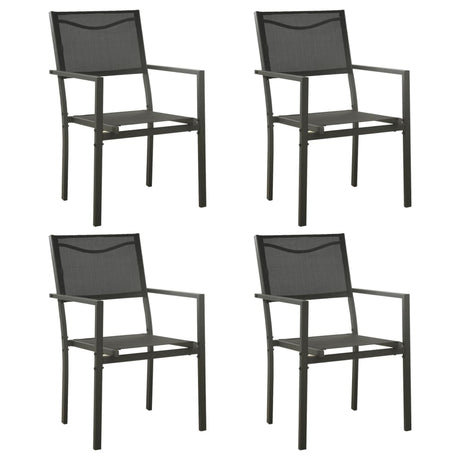 Garden Chairs 2 Pcs Textilene And Steel Black And Anthracite