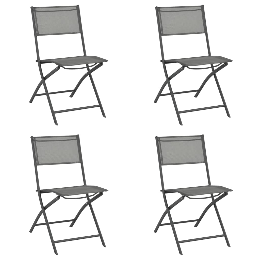 Folding Outdoor Chairs 2 Pcs Steel And Textilene