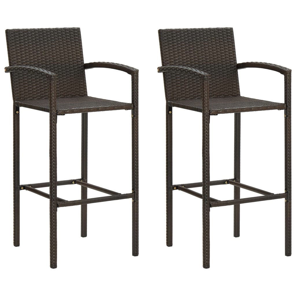 Bar Stools 4 Pcs Poly Rattan