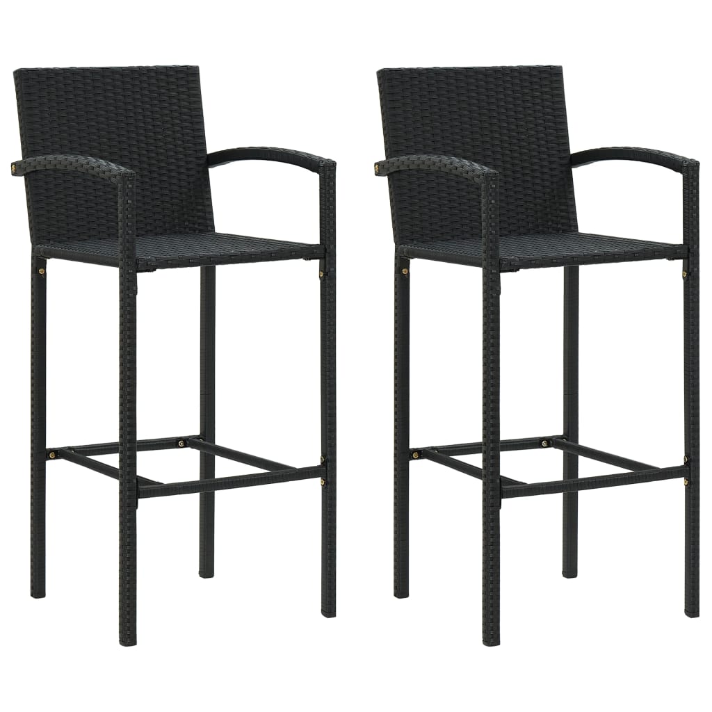 Bar Stools 4 Pcs Poly Rattan