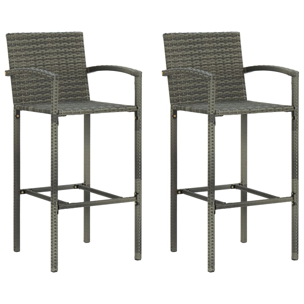 Bar Stools 4 Pcs Poly Rattan