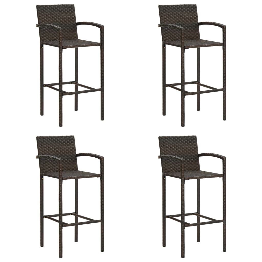 Bar Stools 4 Pcs Poly Rattan