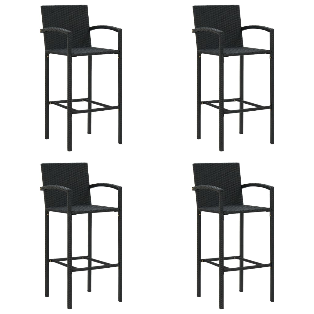 Bar Stools 4 Pcs Poly Rattan