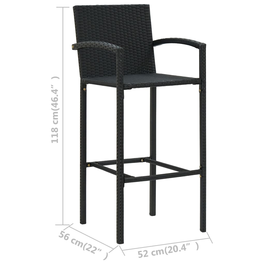 Bar Stools 4 Pcs Poly Rattan