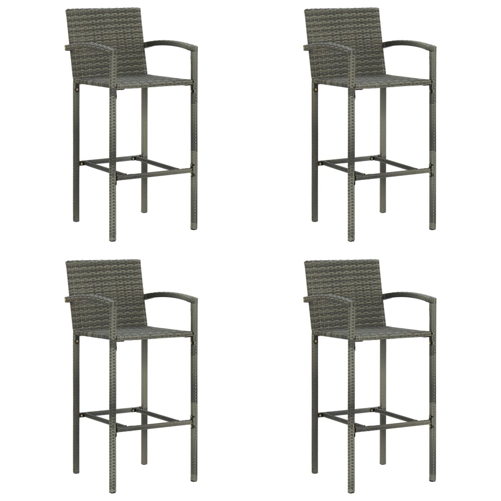 Bar Stools 4 Pcs Poly Rattan