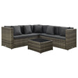 4 Piece Garden Lounge Set With Cushions Poly Rattan