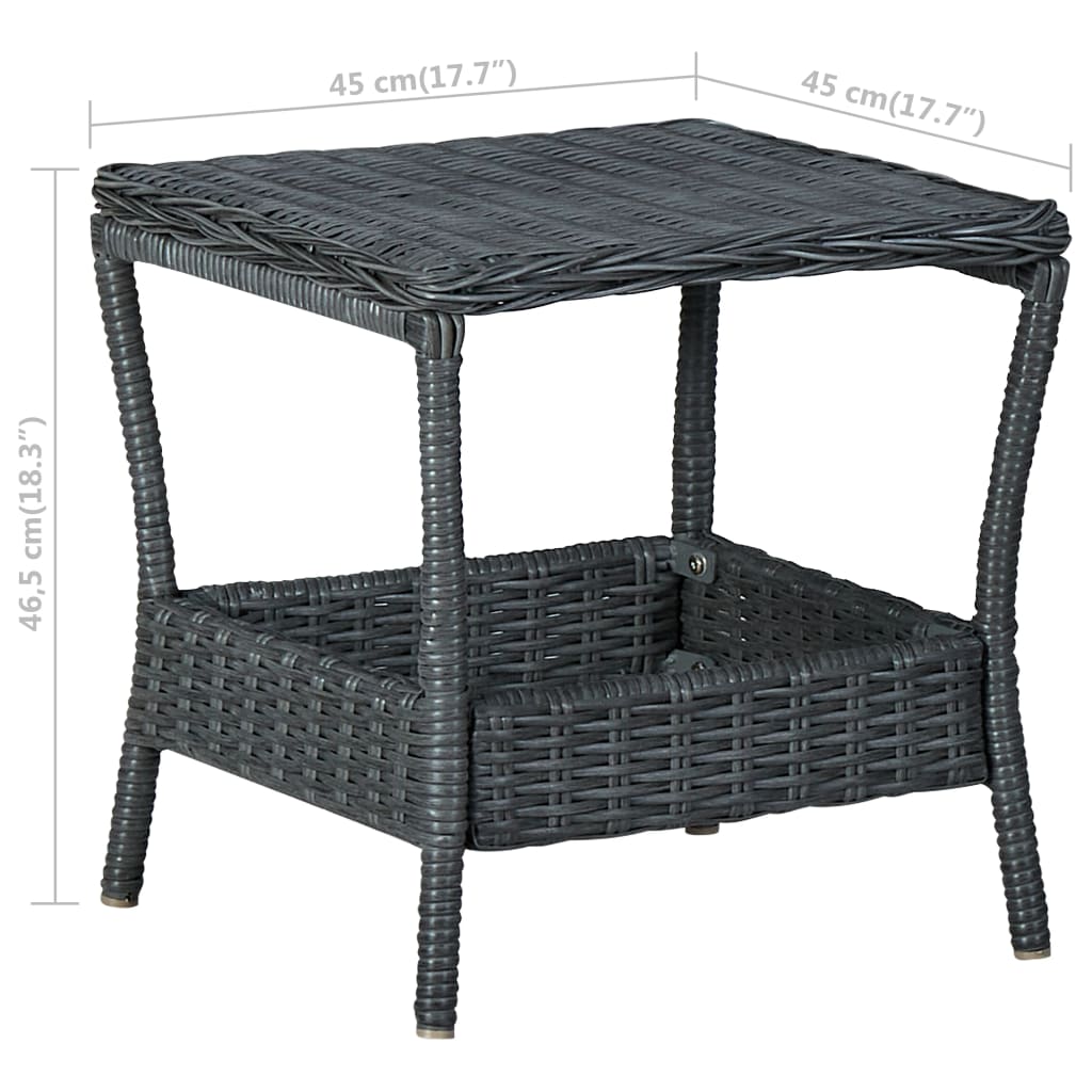 Garden Table 45X45X46.5 Cm Poly Rattan