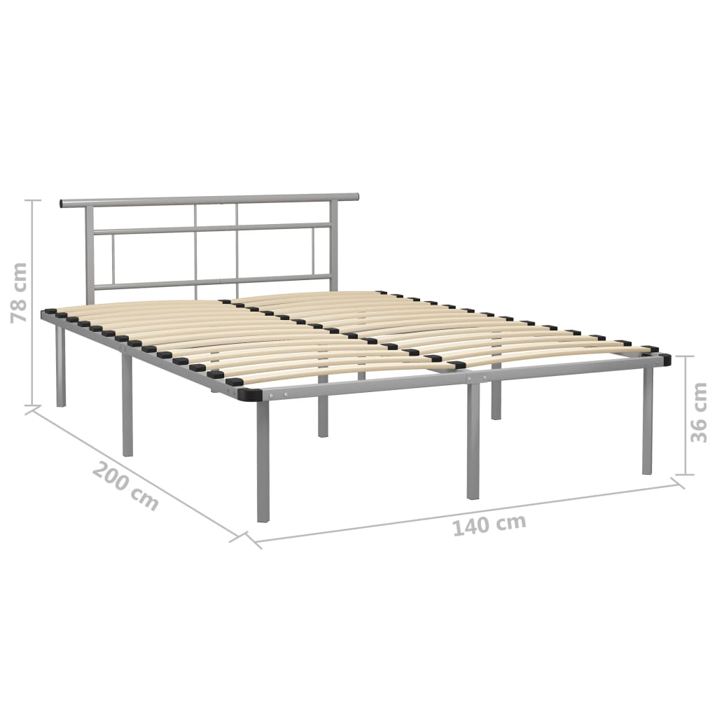 Bed Frame Without Mattress Metal 140X200Cm