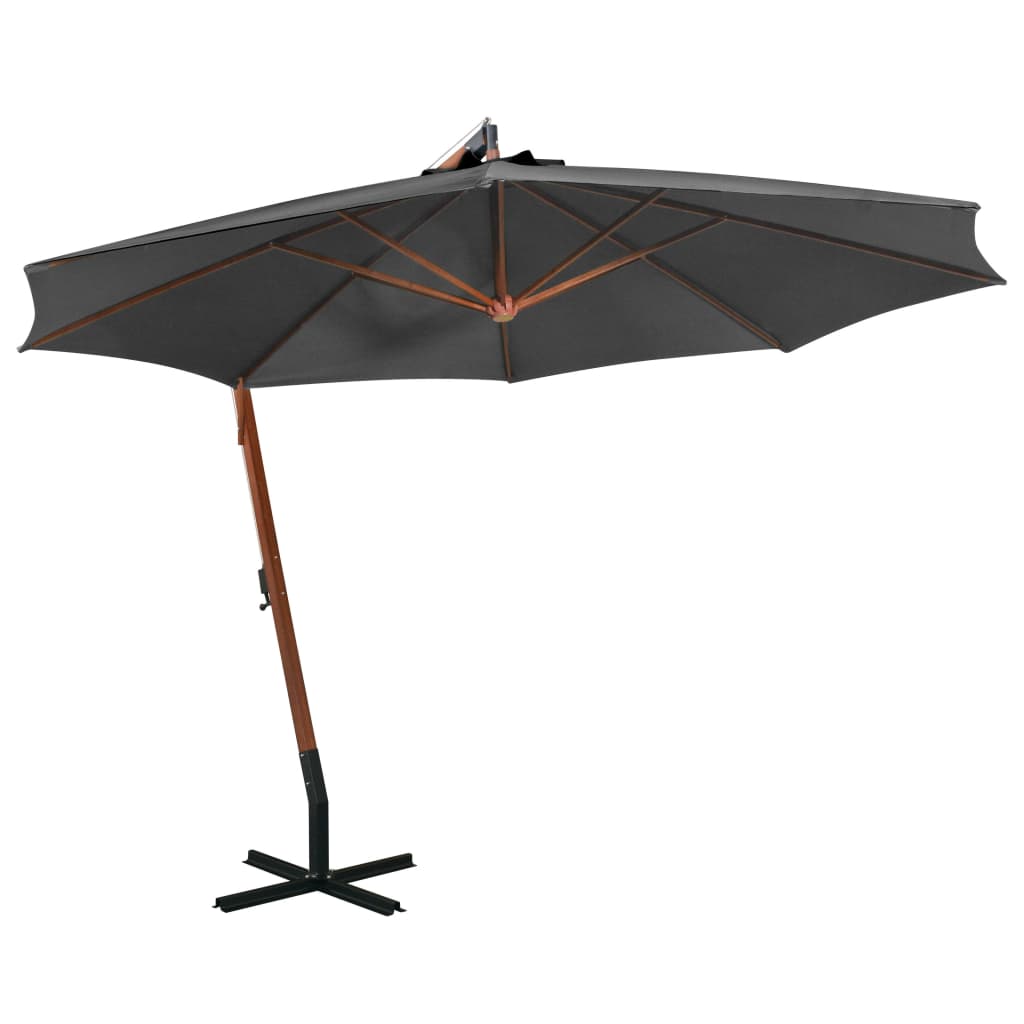 Hanging Garden Parasol With Pole Solid Fir Wood