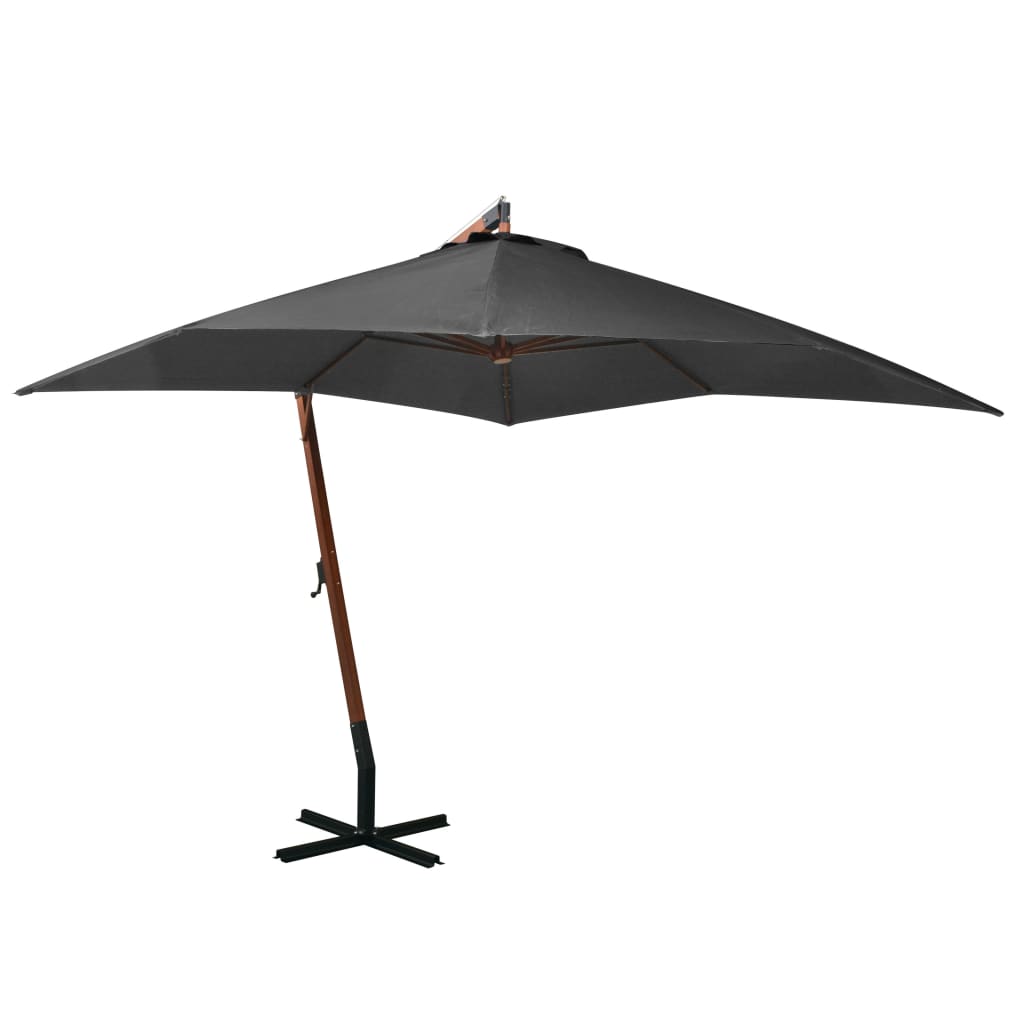 Hanging Garden Parasol With Pole Solid Fir Wood