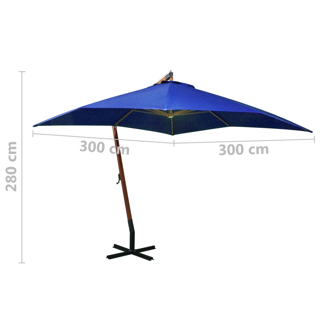 Hanging Garden Parasol With Pole Solid Fir Wood