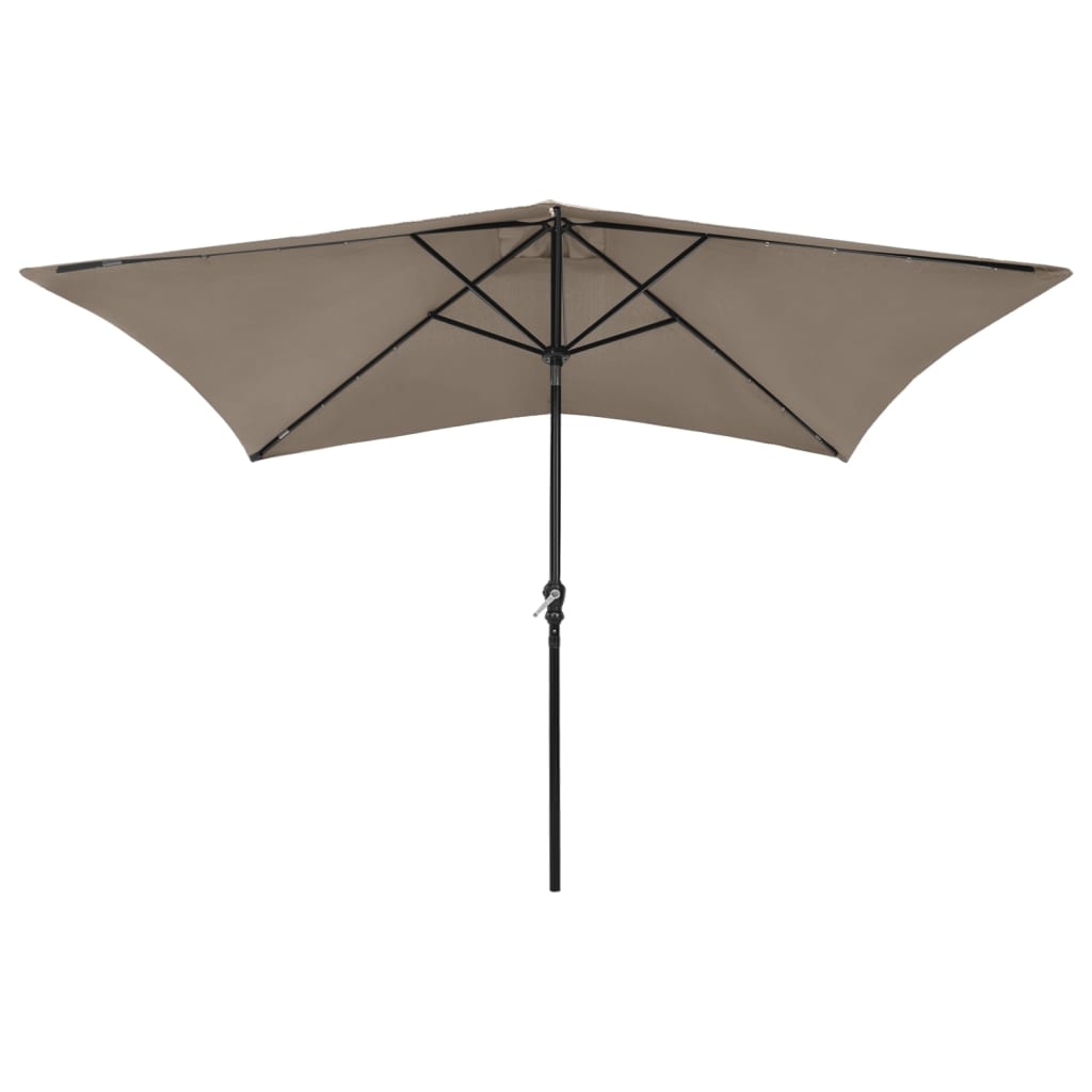Garden Parasol With Leds And Steel Pole 2X3 M