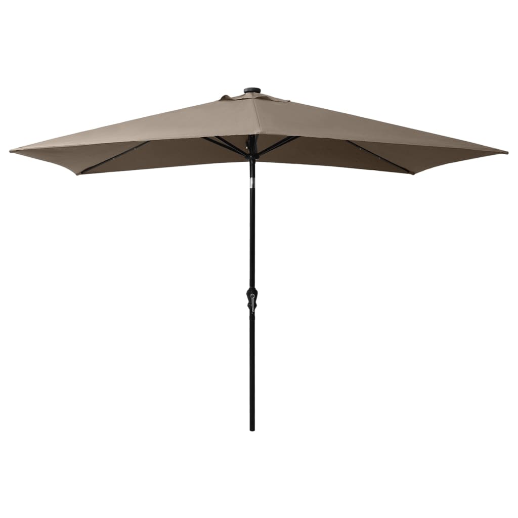 Garden Parasol With Leds And Steel Pole 2X3 M