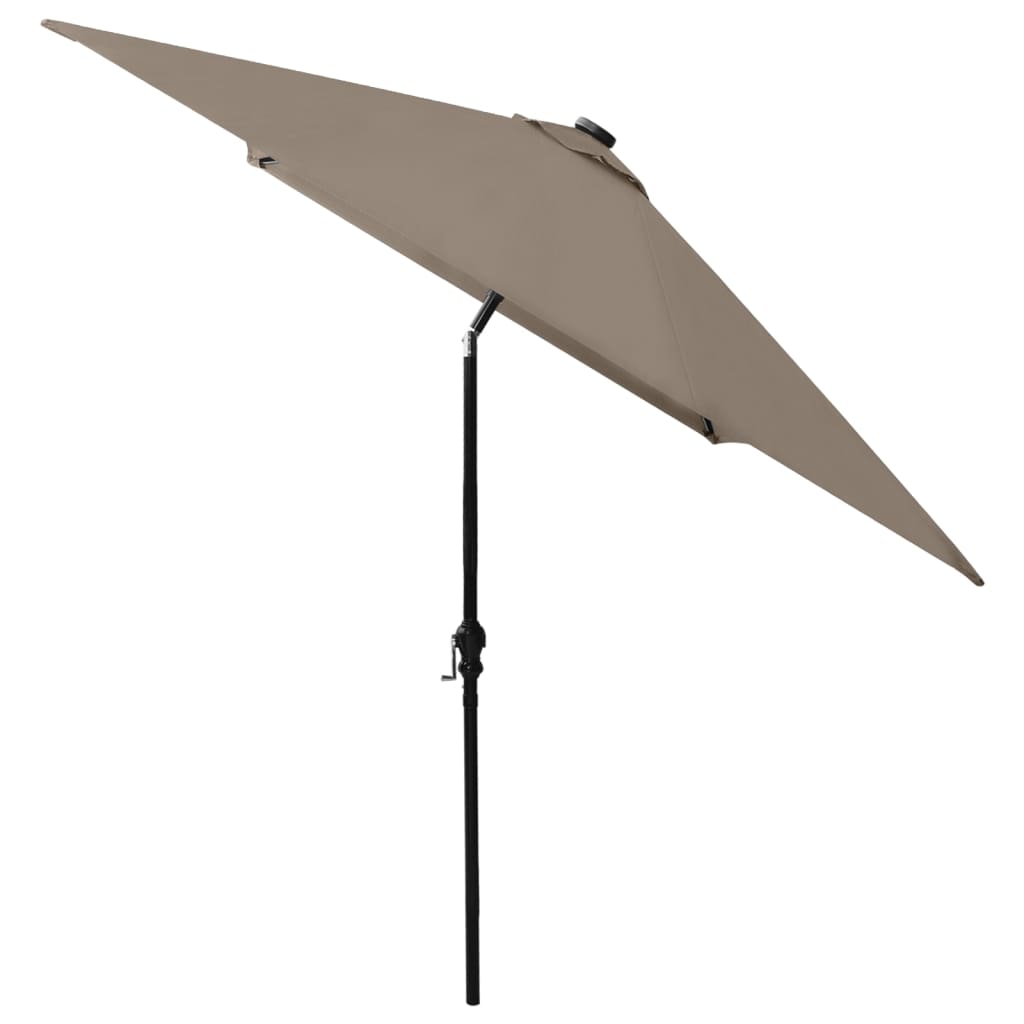 Garden Parasol With Leds And Steel Pole 2X3 M