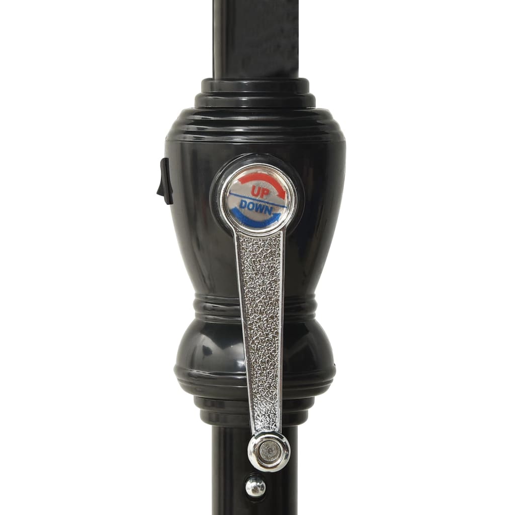 Garden Parasol With Leds And Steel Pole 2X3 M