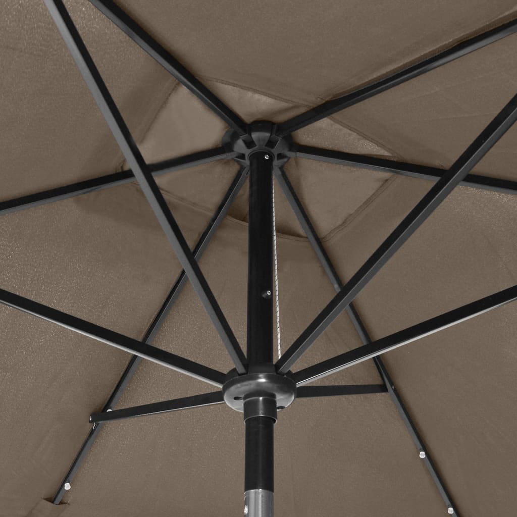 Garden Parasol With Leds And Steel Pole 2X3 M