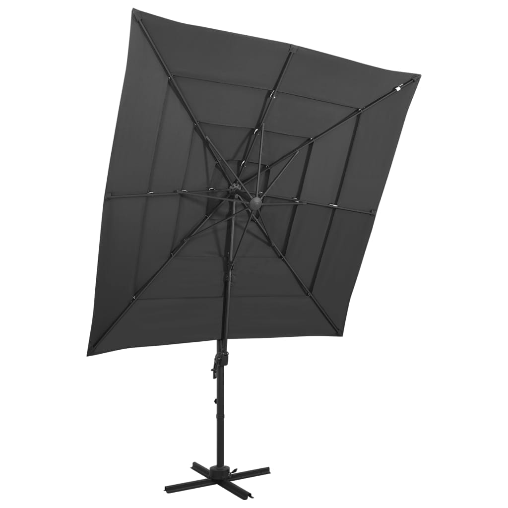 4-Tier Garden Parasol With Aluminium Pole 250X250 Cm