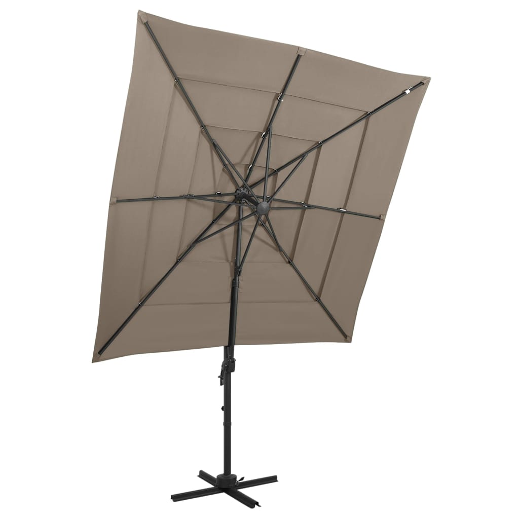 4-Tier Garden Parasol With Aluminium Pole 250X250 Cm