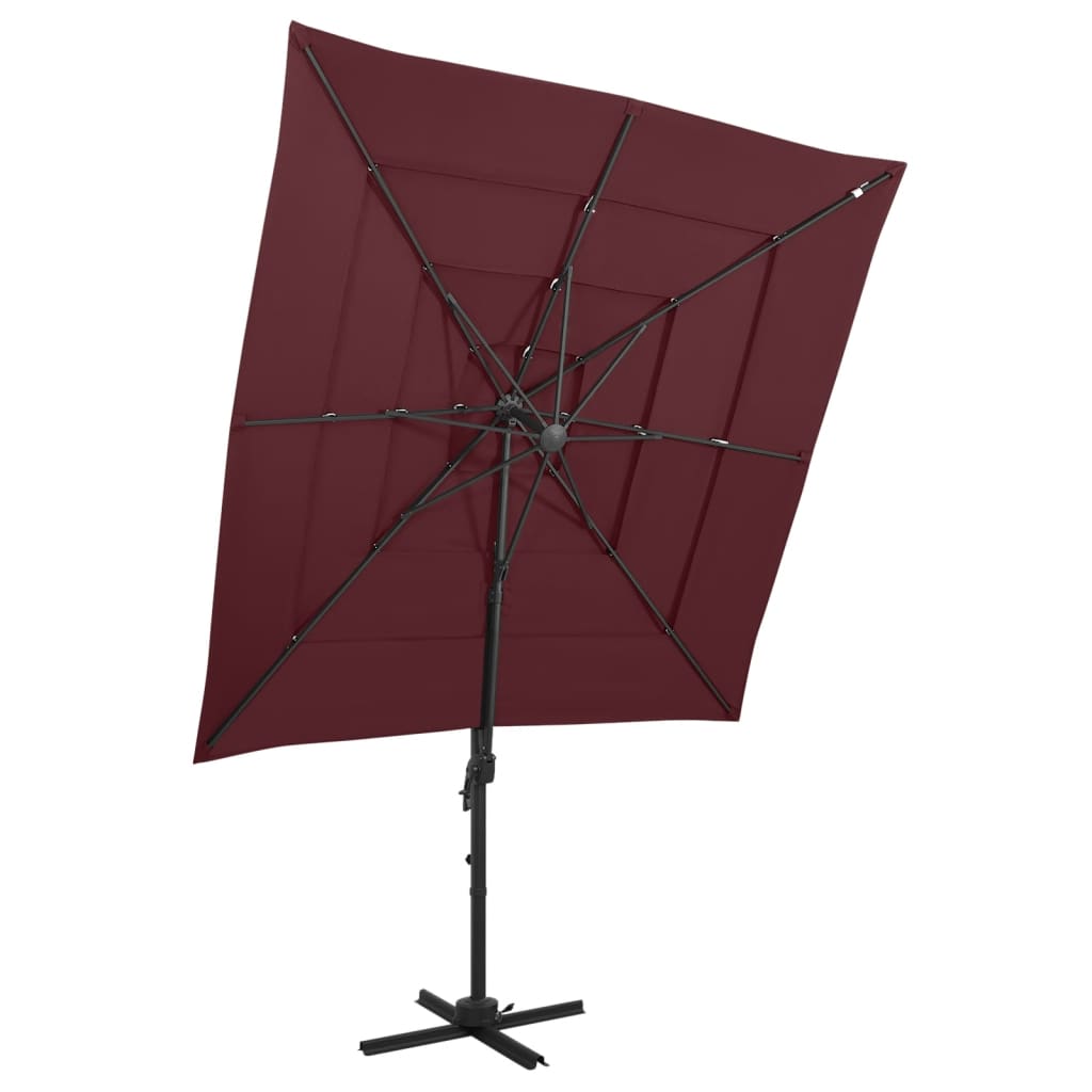 4-Tier Garden Parasol With Aluminium Pole 250X250 Cm