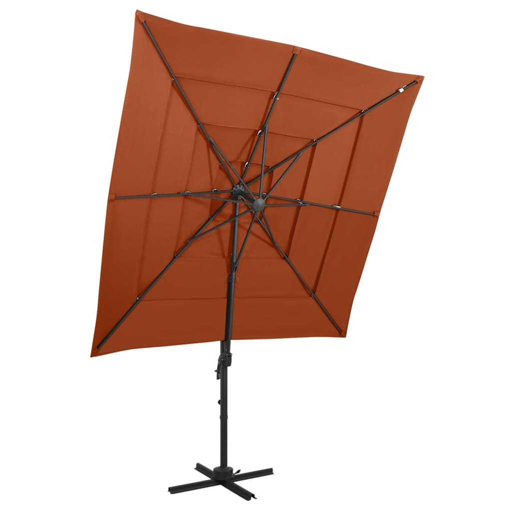 4-Tier Garden Parasol With Aluminium Pole 250X250 Cm