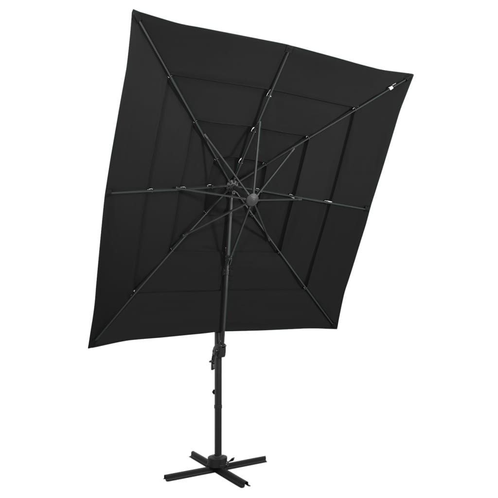4-Tier Garden Parasol With Aluminium Pole 250X250 Cm