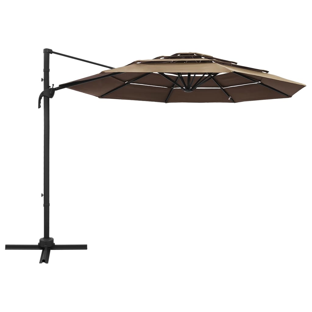 4-Tier Garden Parasol With Aluminium Pole 3X3 M