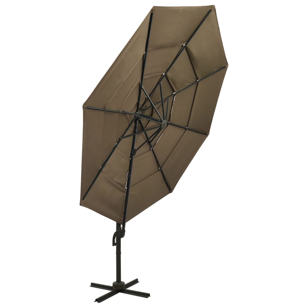4-Tier Garden Parasol With Aluminium Pole 3X3 M