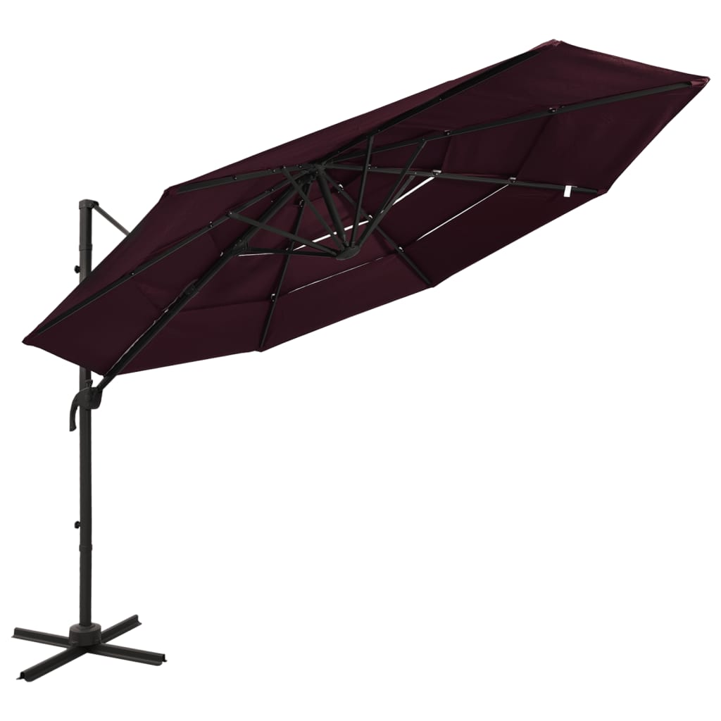 4-Tier Garden Parasol With Aluminium Pole 3X3 M