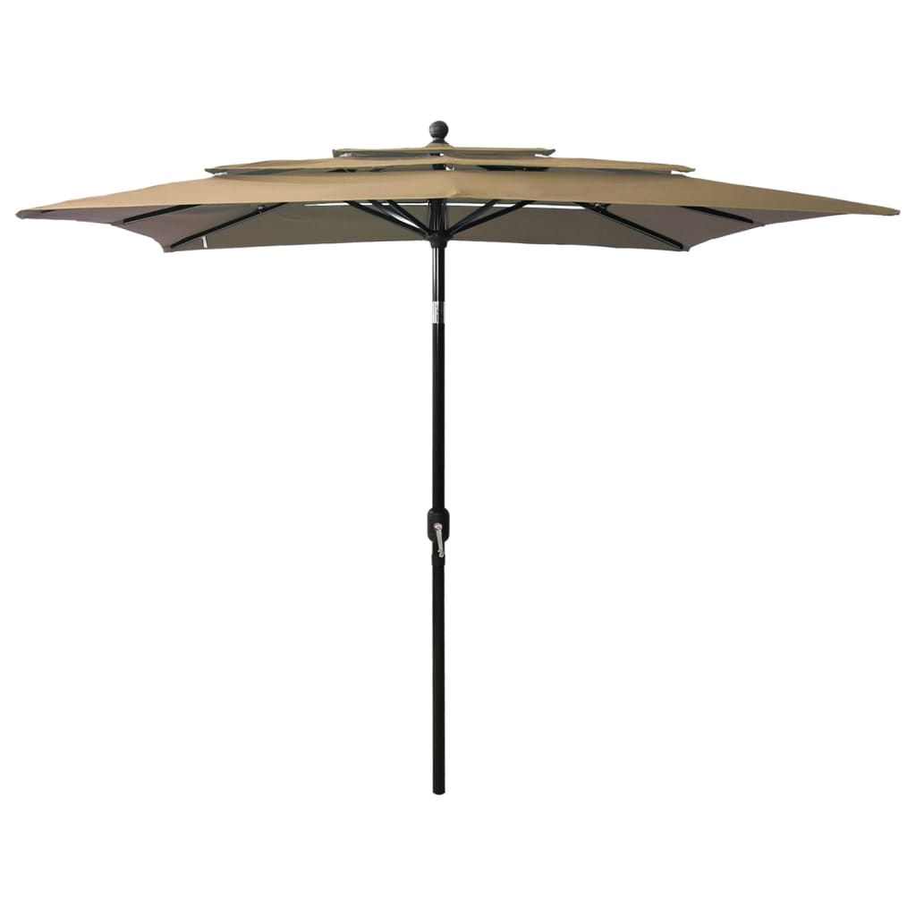 3-Tier Garden Parasol With Aluminium Pole