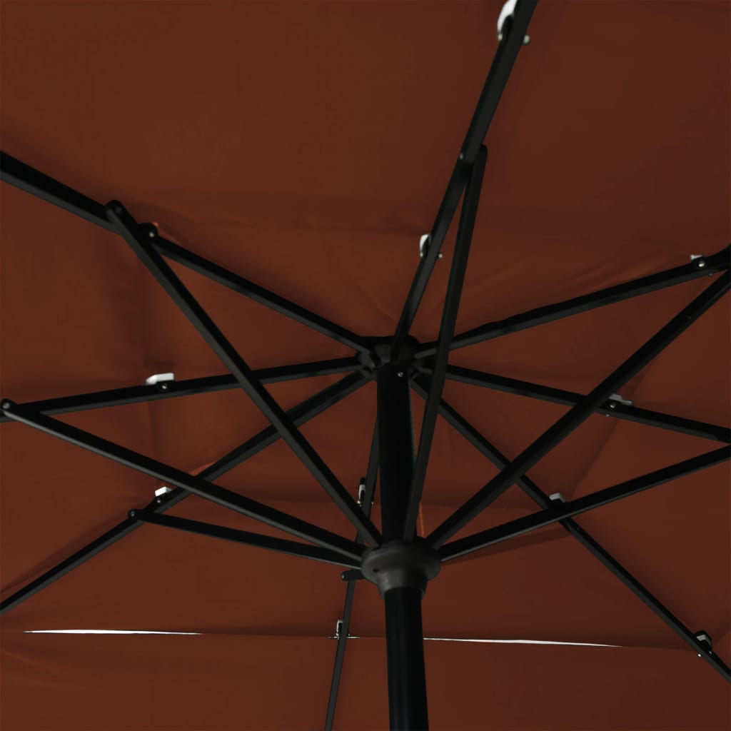 3-Tier Garden Parasol With Aluminium Pole