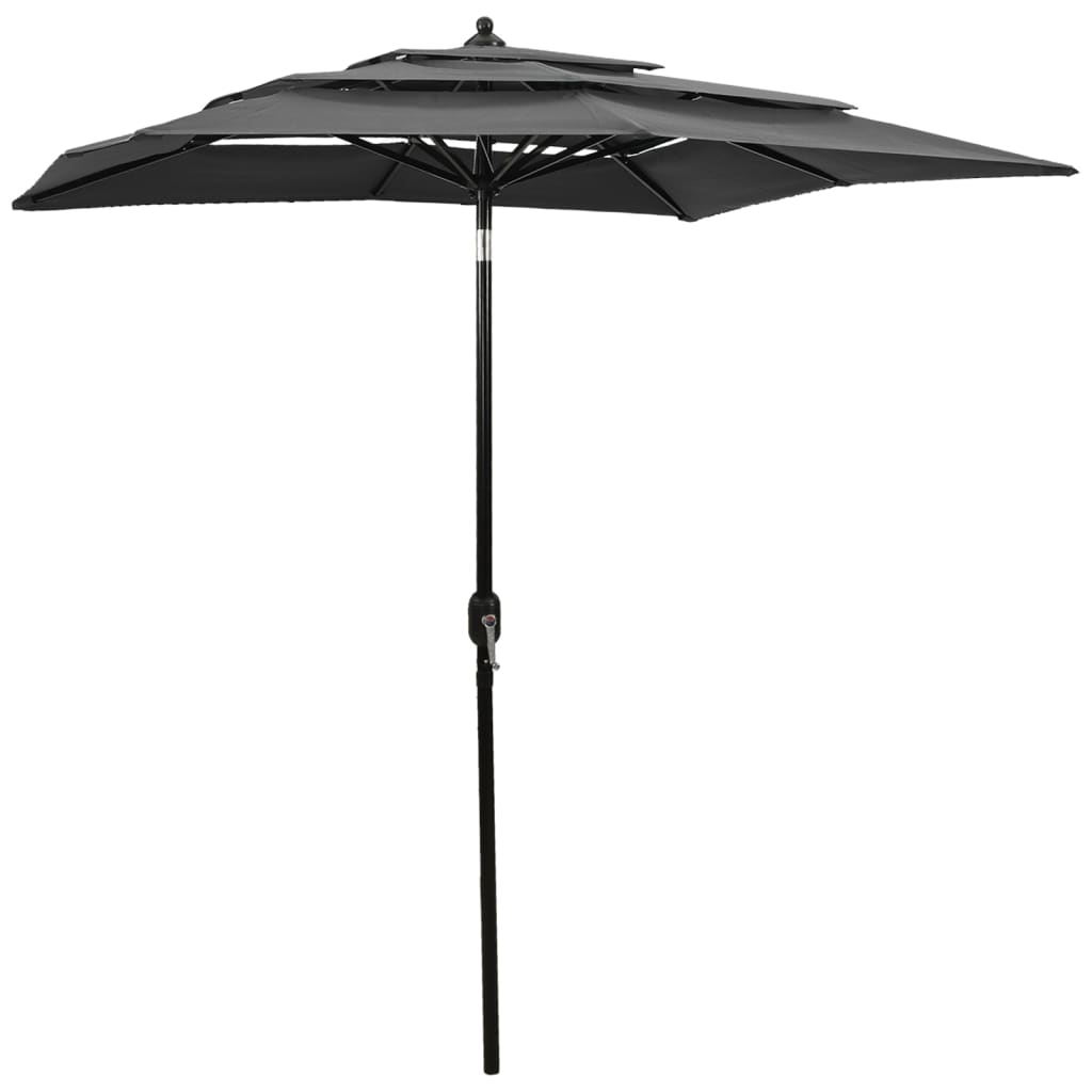 3-Tier Garden Parasol With Aluminium Pole