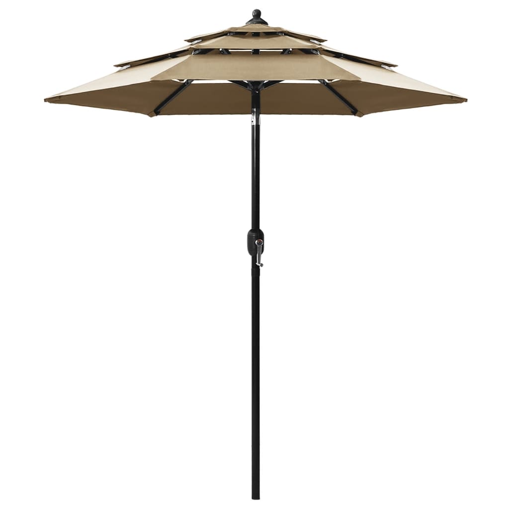 3-Tier Garden Parasol With Aluminium Pole