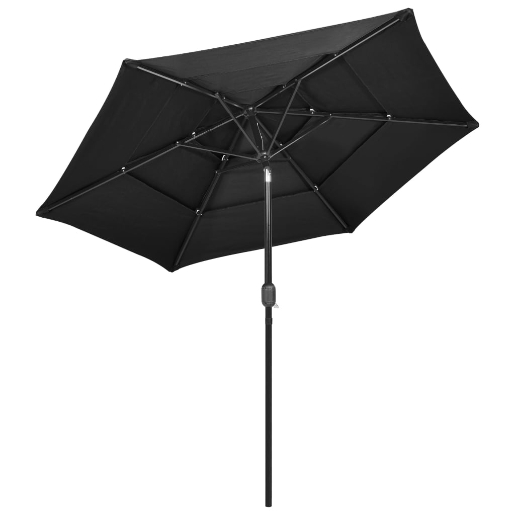3-Tier Garden Parasol With Aluminium Pole