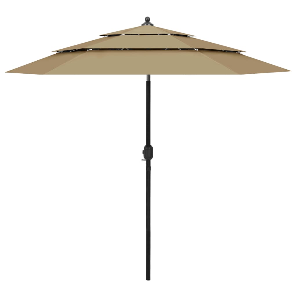 3-Tier Garden Parasol With Aluminium Pole