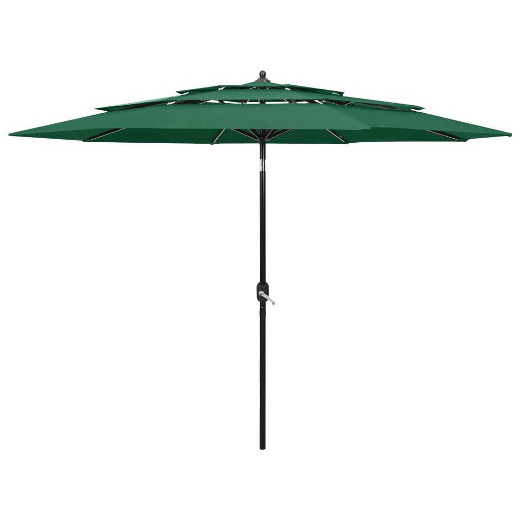 3-Tier Garden Parasol With Aluminium Pole
