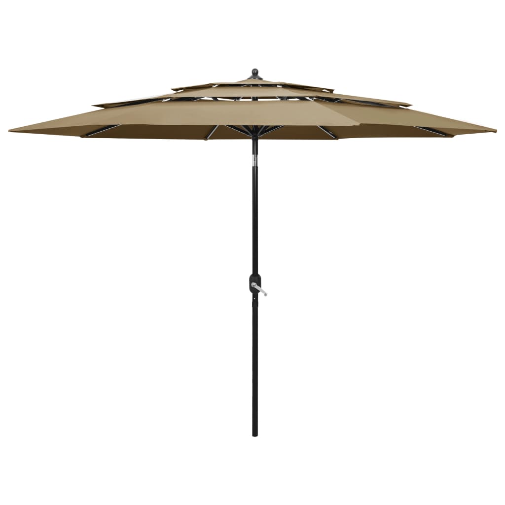 3-Tier Garden Parasol With Aluminium Pole