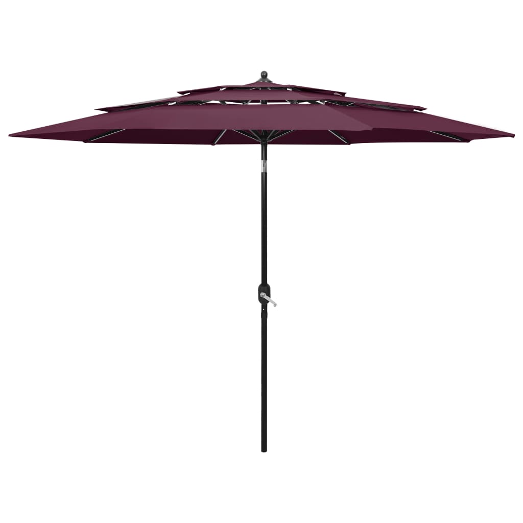 3-Tier Garden Parasol With Aluminium Pole