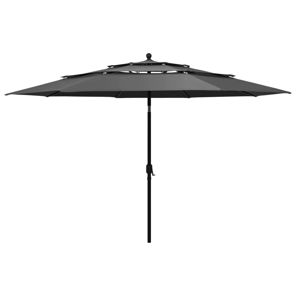 3-Tier Garden Parasol With Aluminium Pole