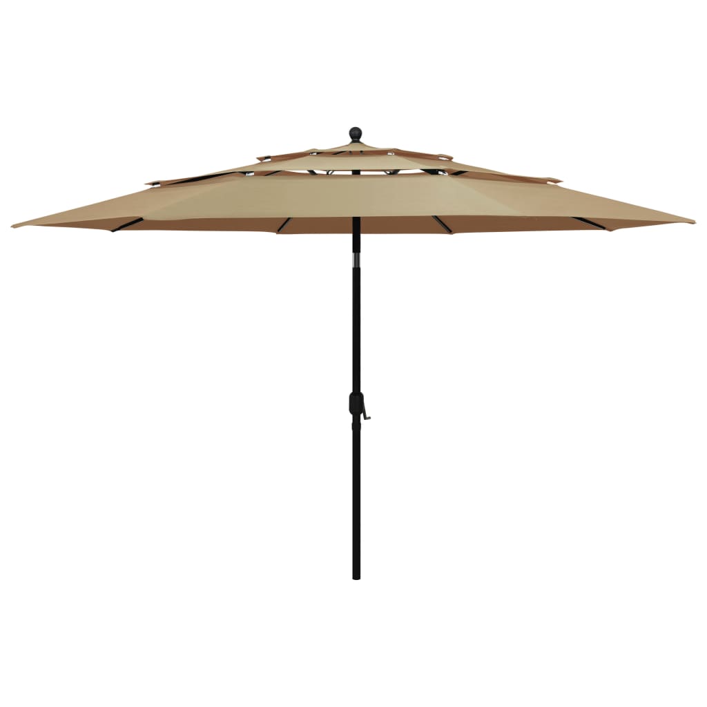 3-Tier Garden Parasol With Aluminium Pole