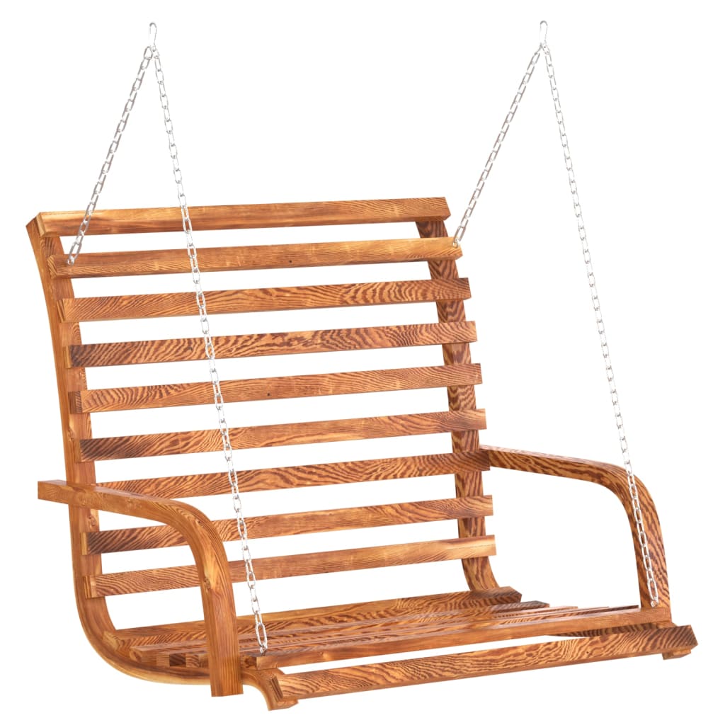 Swing Bench Solid Bent Wood With Teak Finish 126X63X92 Cm