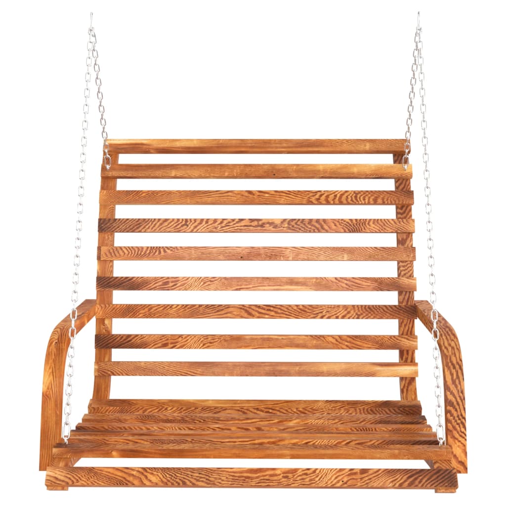 Swing Bench Solid Bent Wood With Teak Finish 126X63X92 Cm