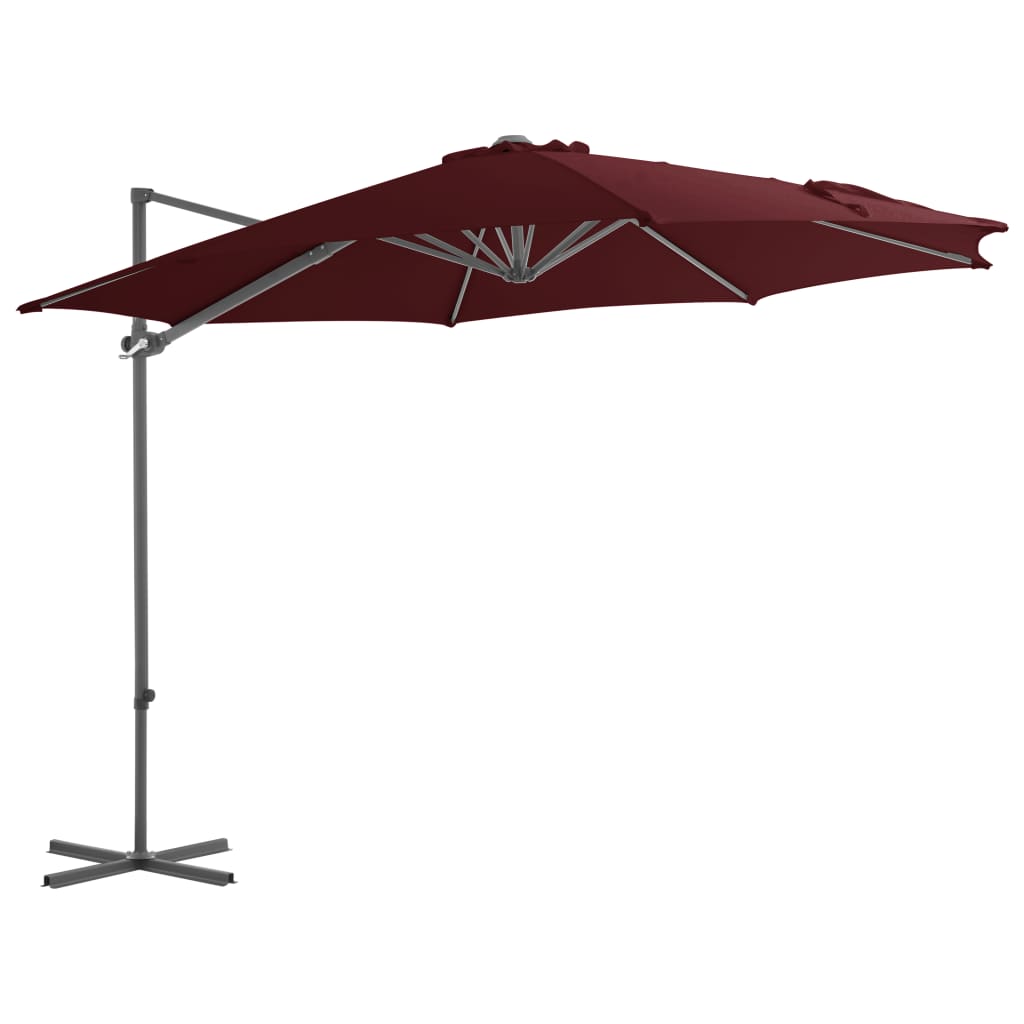 Cantilever Garden Parasol With Steel Pole 300 Cm