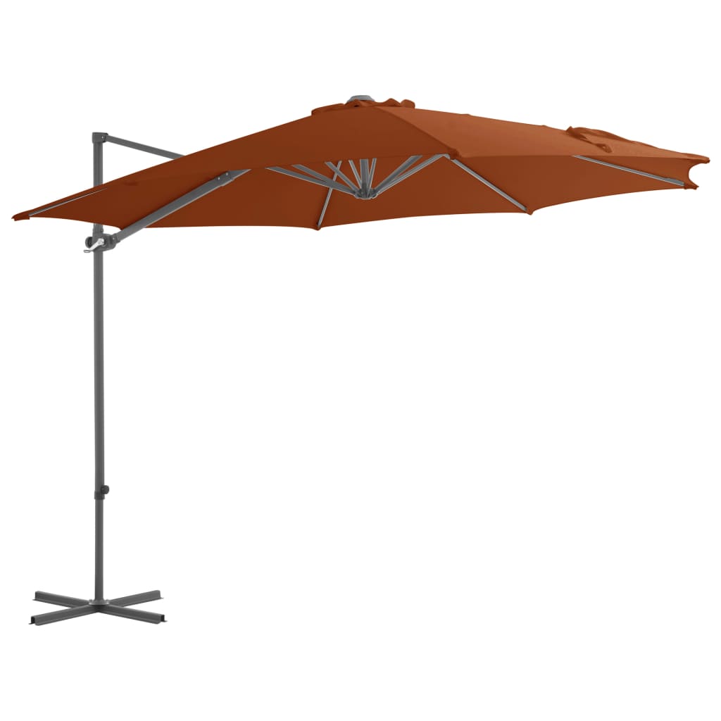 Cantilever Garden Parasol With Steel Pole 300 Cm