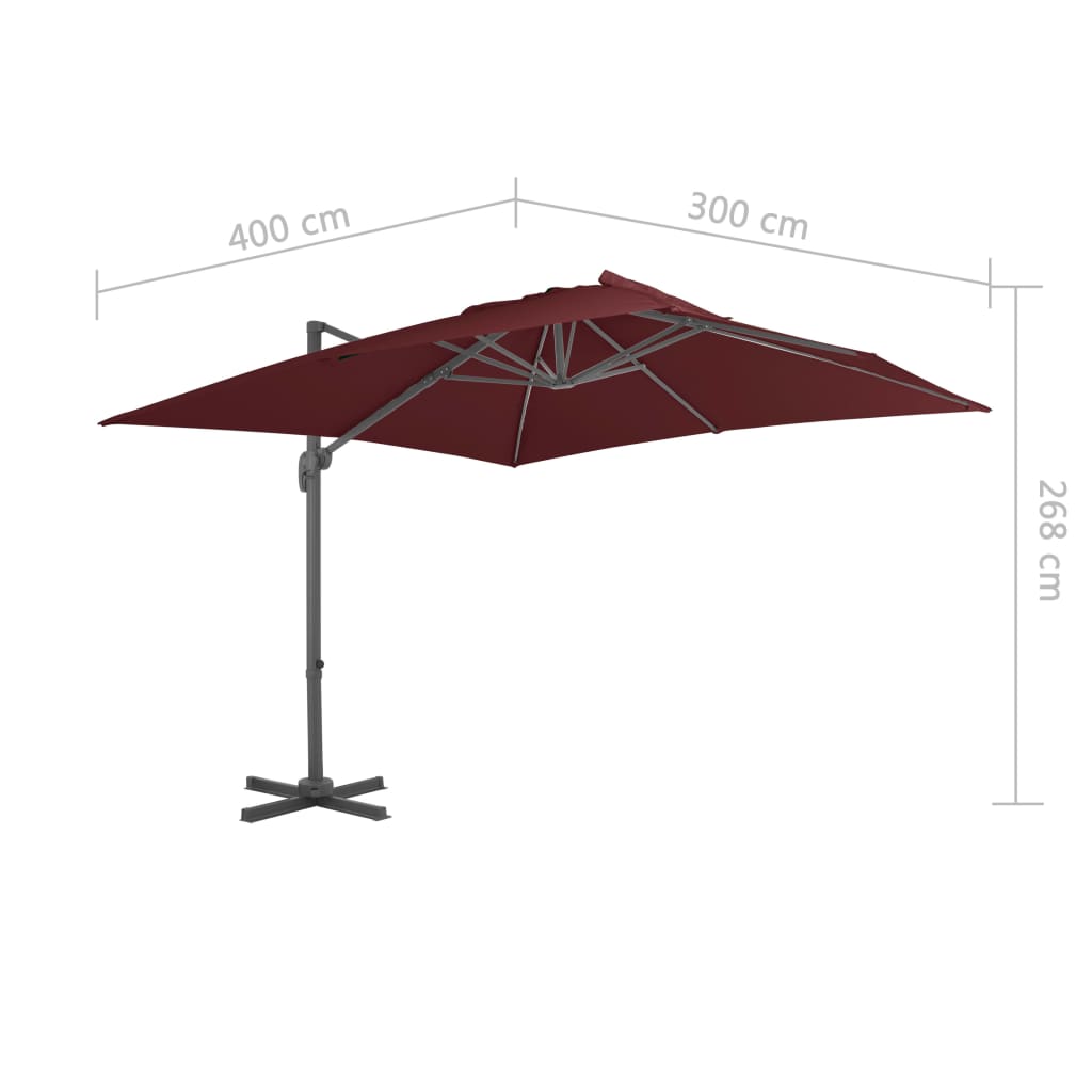 Cantilever Garden Parasol With Aluminium Pole