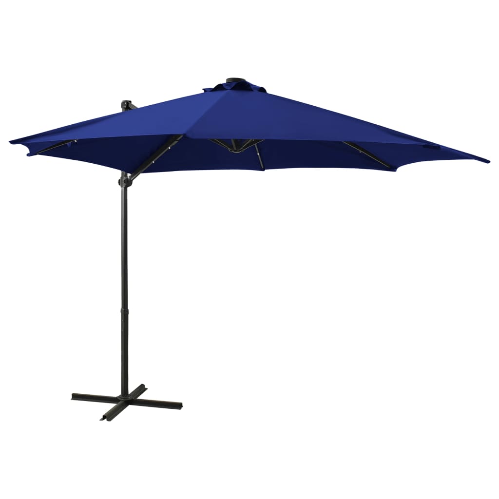 Cantilever Garden Parasol With Pole And Led Lights
