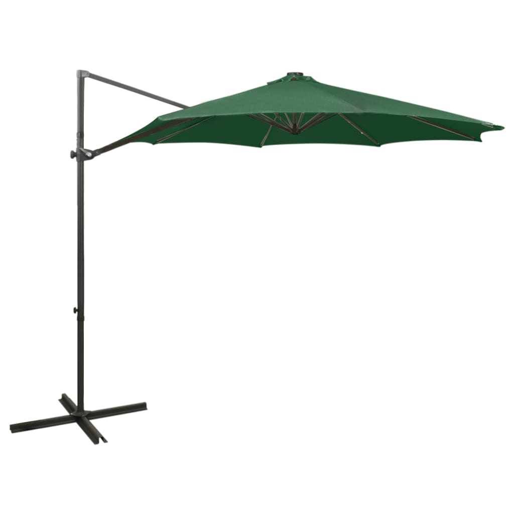 Cantilever Garden Parasol With Pole And Led Lights 300 Cm