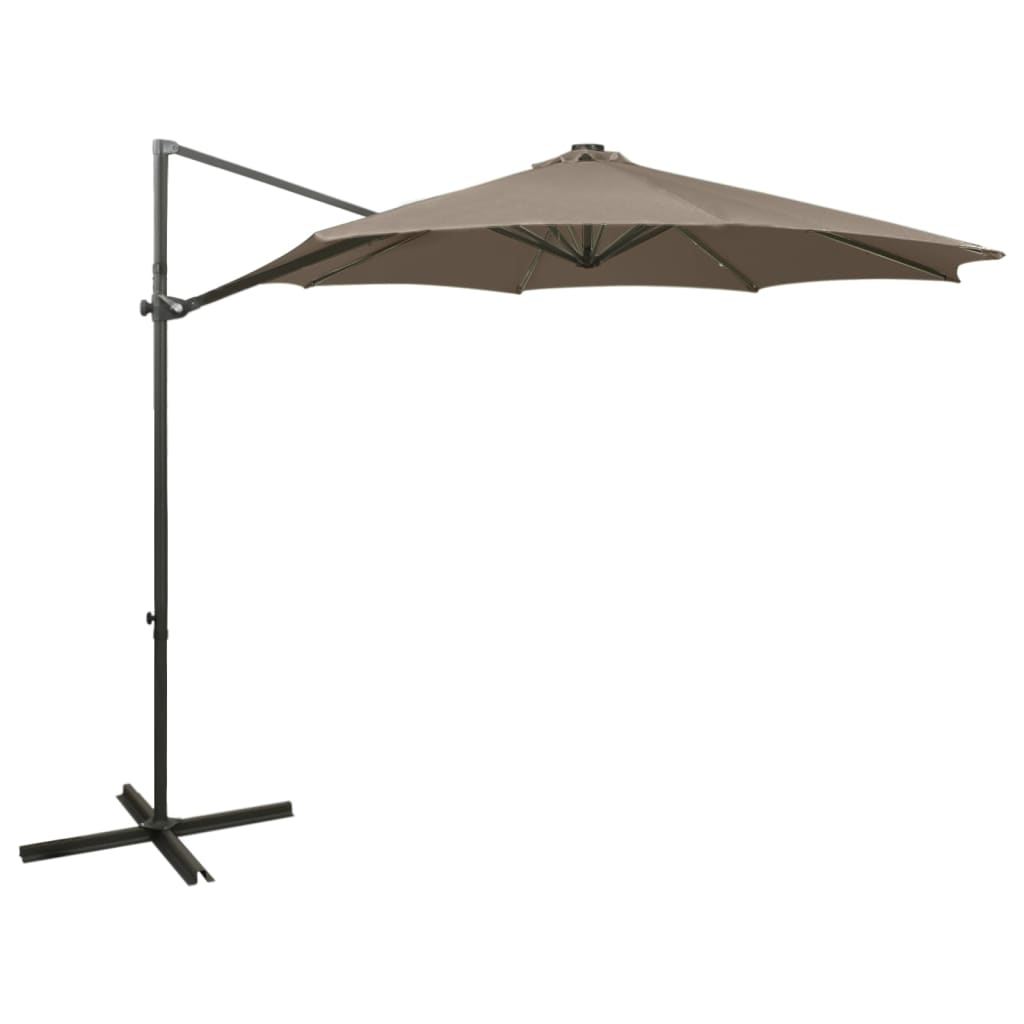 Cantilever Garden Parasol With Pole And Led Lights 300 Cm